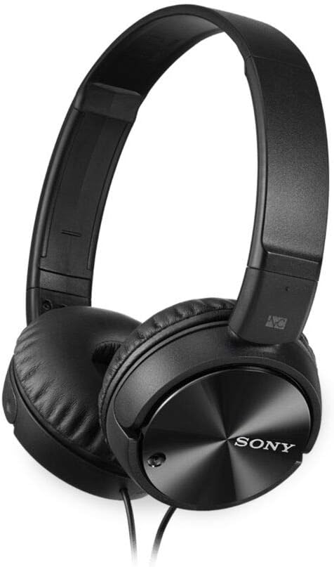 Sony - Noise-Canceling Wired On-Ear Headphones - Black