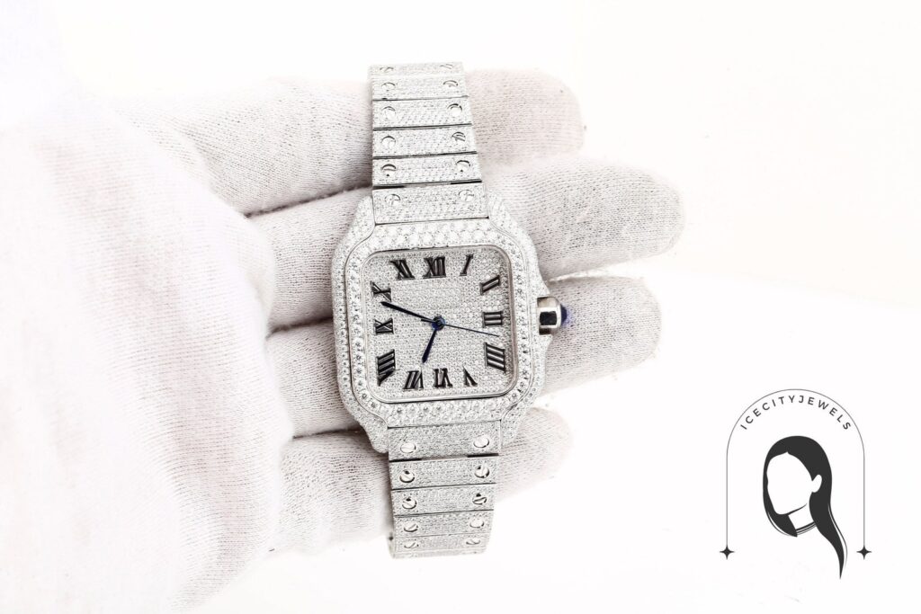 Iced Out Moissanite Watch