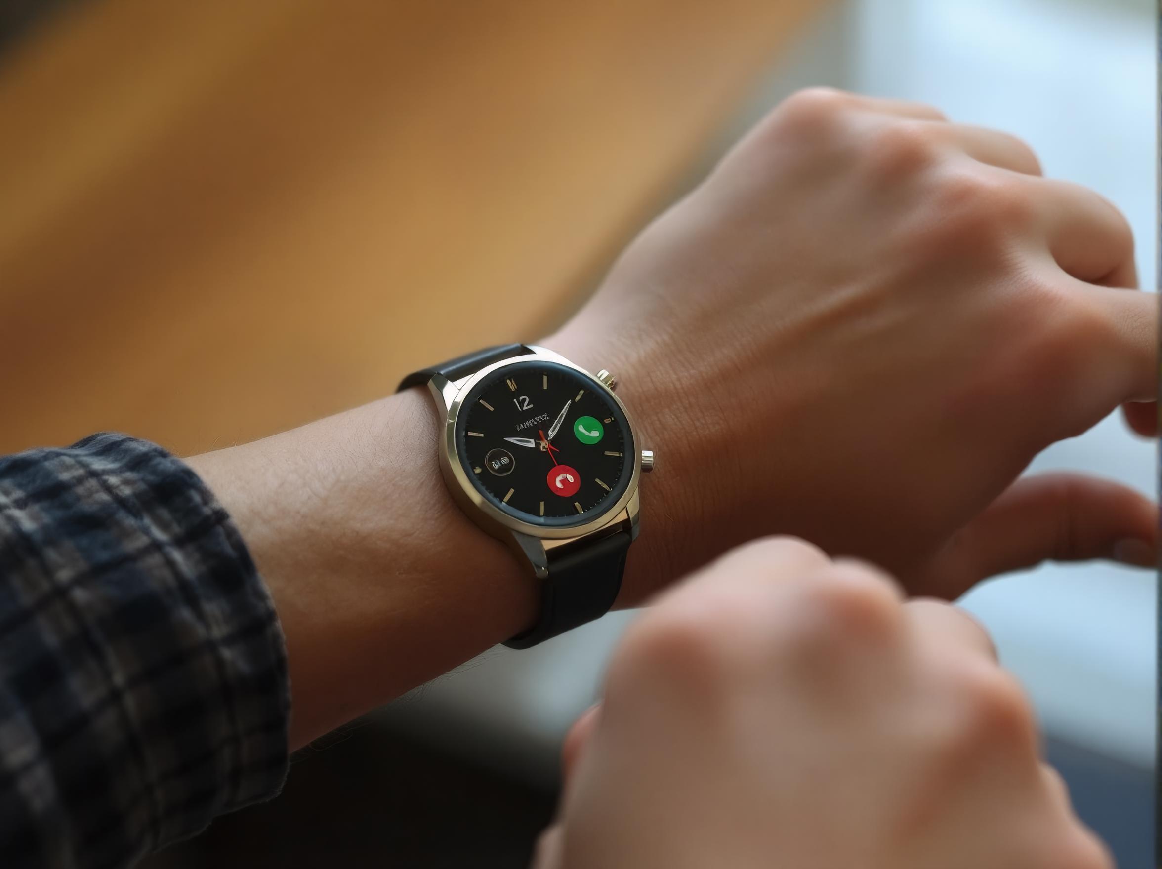 A person wearing a Vilinice GPS smart watch on their wrist, showcasing modern technology and fitness tracking features.